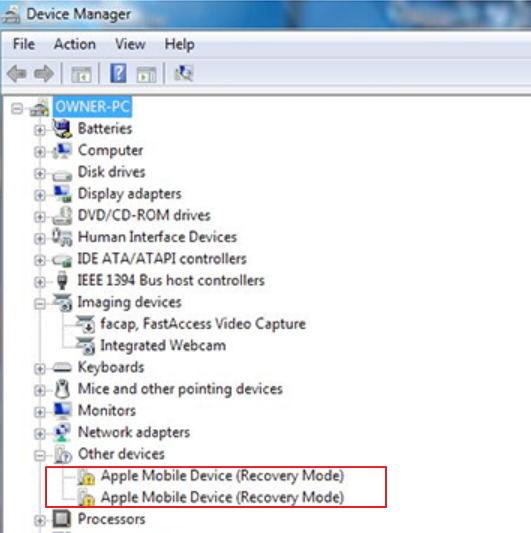 download apple mobile device recovery mode driver windows 7
